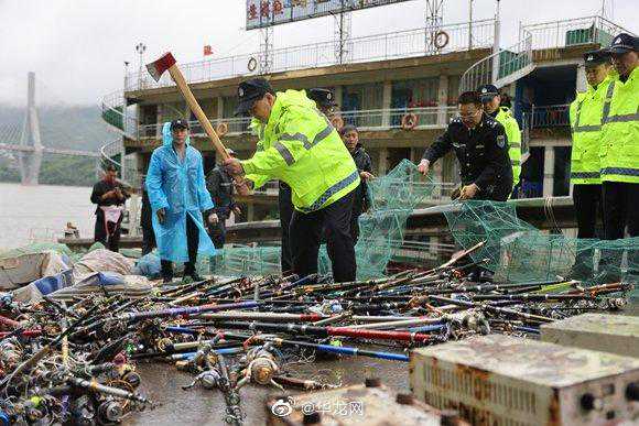 违禁渔具的“十八般兵器”！一个不留，全部销毁