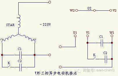 不改动电机内部绕组而将三相电机改为单相运行 这里有六种方法