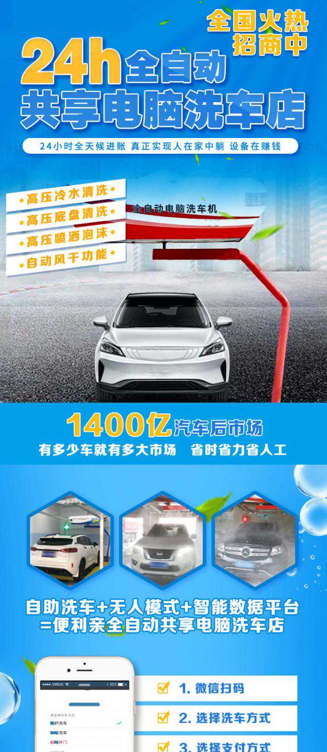 24小时共享洗车加盟_松茂科技集团_喜车族扫码智能洗车机