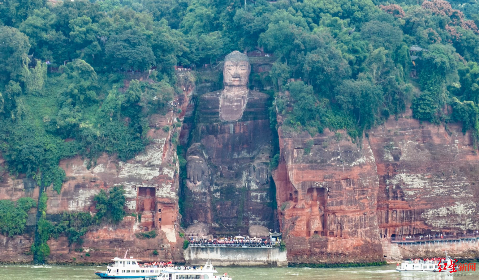 乐山大佛到底多高？中学师生科技实践测量为59.62米，“通高”比官方数据矮9米